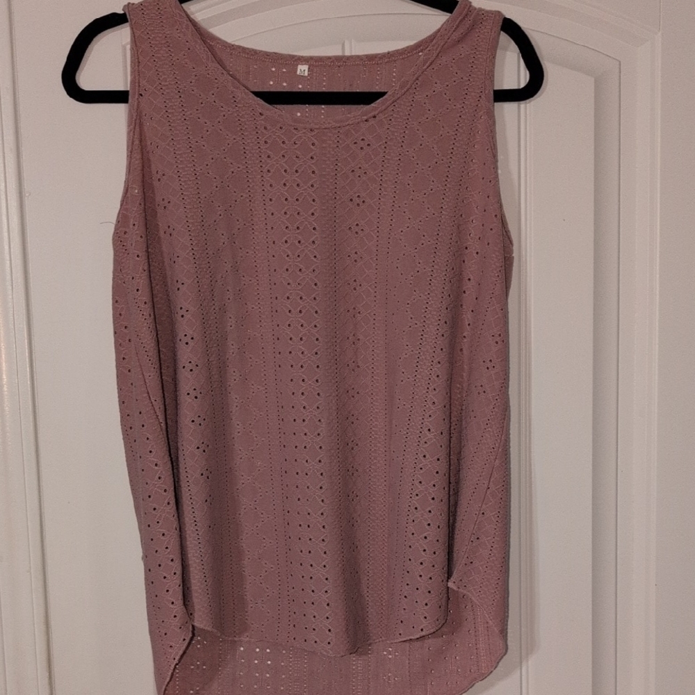 Unk Mauve Eyelet Tank Top